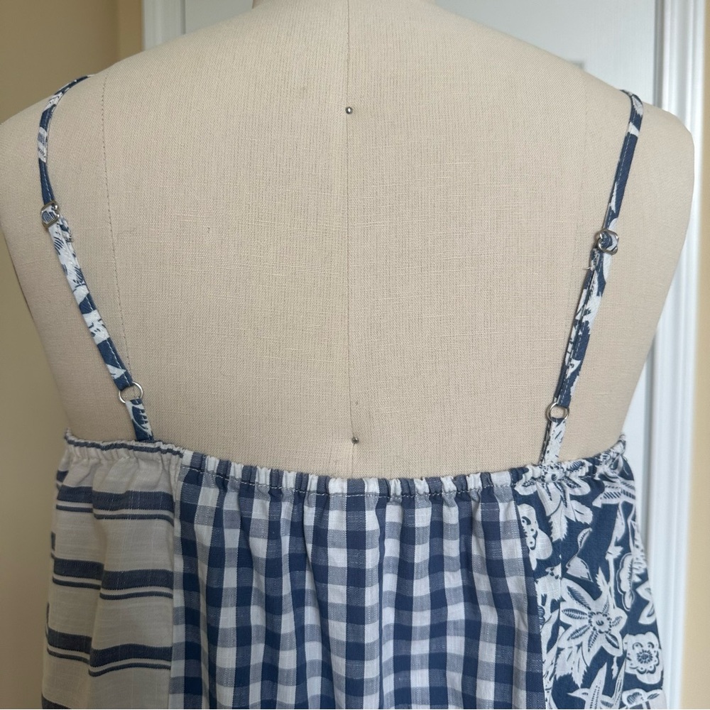 Cat & Jack Girl's Sleeveless Blue and White Patchwork Dress Size 14/16 XL - Picture 4 of 9